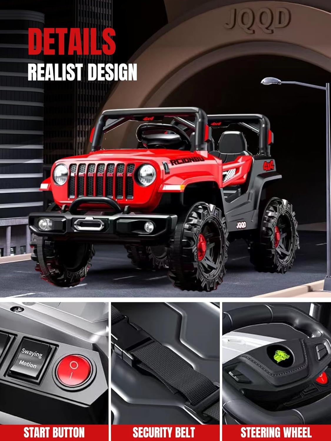 Fuoristrada,Auto per Bambini 4x4 per Ragazzi e Ragazze 1 a 3 Anni